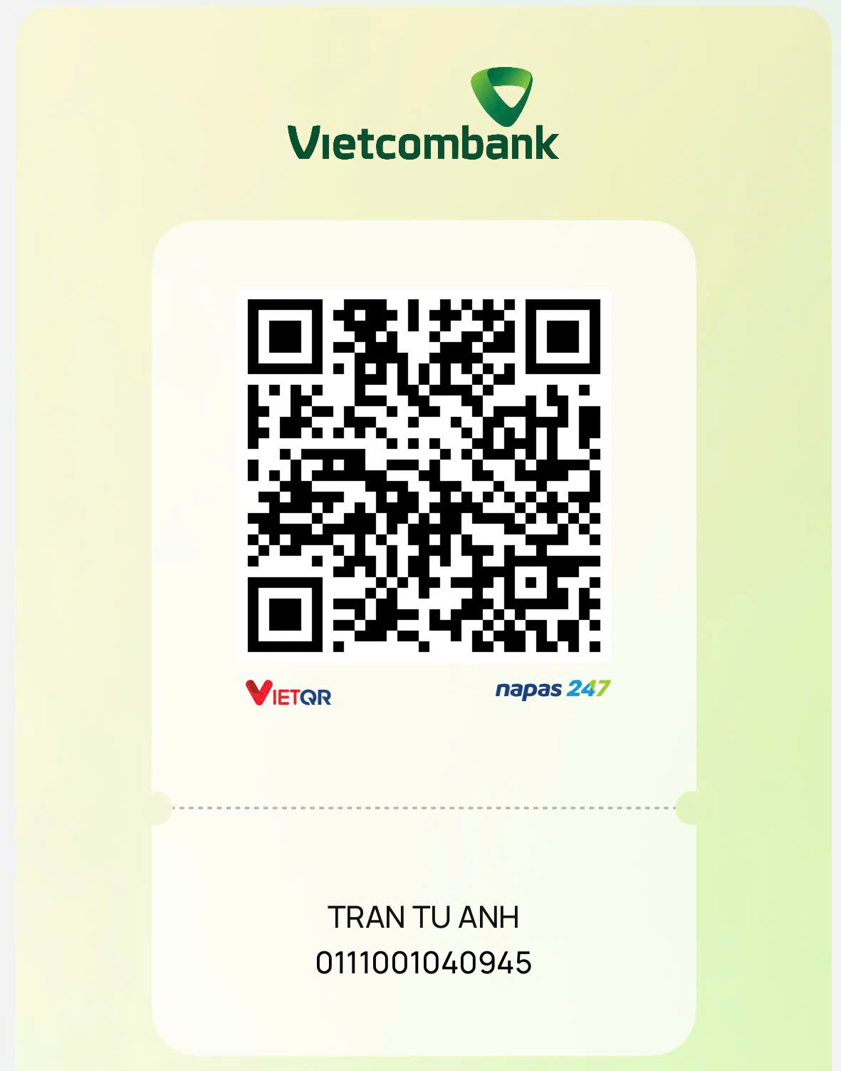 Mã QR chuyển khoản Vietcombank